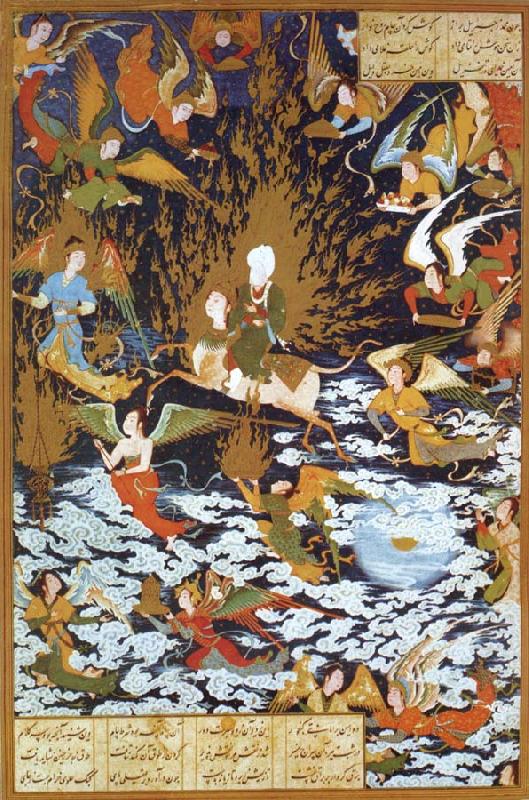 Mystical ascension of the Prophet Muhammad, unknow artist